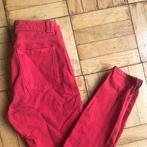 American Apparel High Waisted Red Jeans
